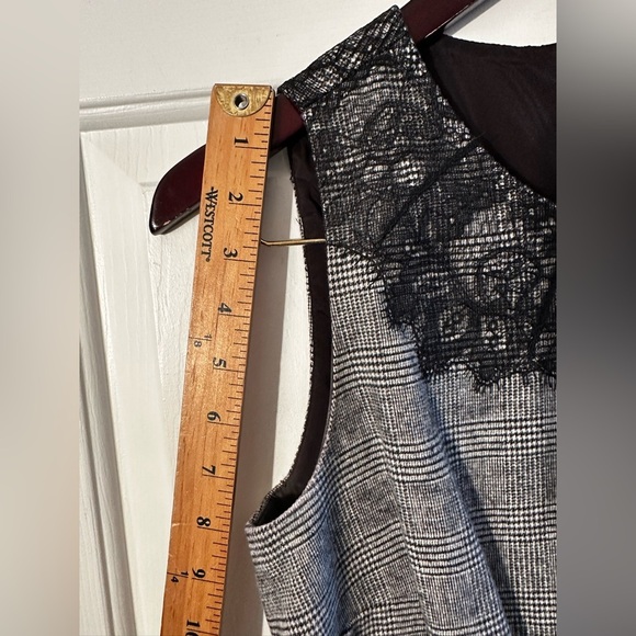 ETCETERA Gray Black Lace Wool Tweed LOOK Soft Sheath Sleeveless CLEAN Midi Sz 4 - Picture 9 of 13